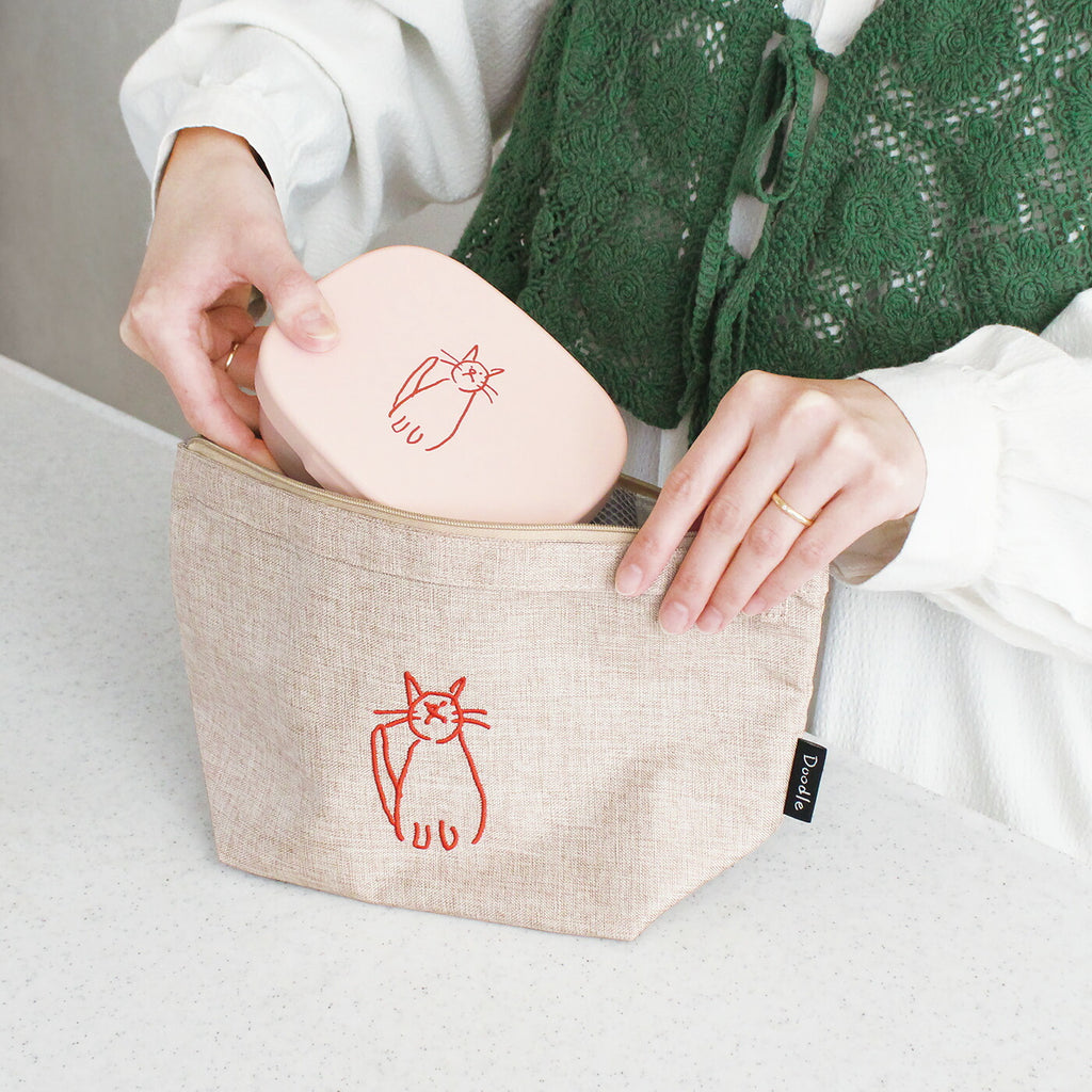 DOODLE ランチボックス ミニ｜LUNCH BOX MINI お弁当箱 ランチ シンプル ピクニック 遠足 行楽 パステルカラー 猫 犬 アヒル ゴリラ カラフル 大人 女子 男子 かわいい おしゃれ ドゥードゥル｜Leaflets