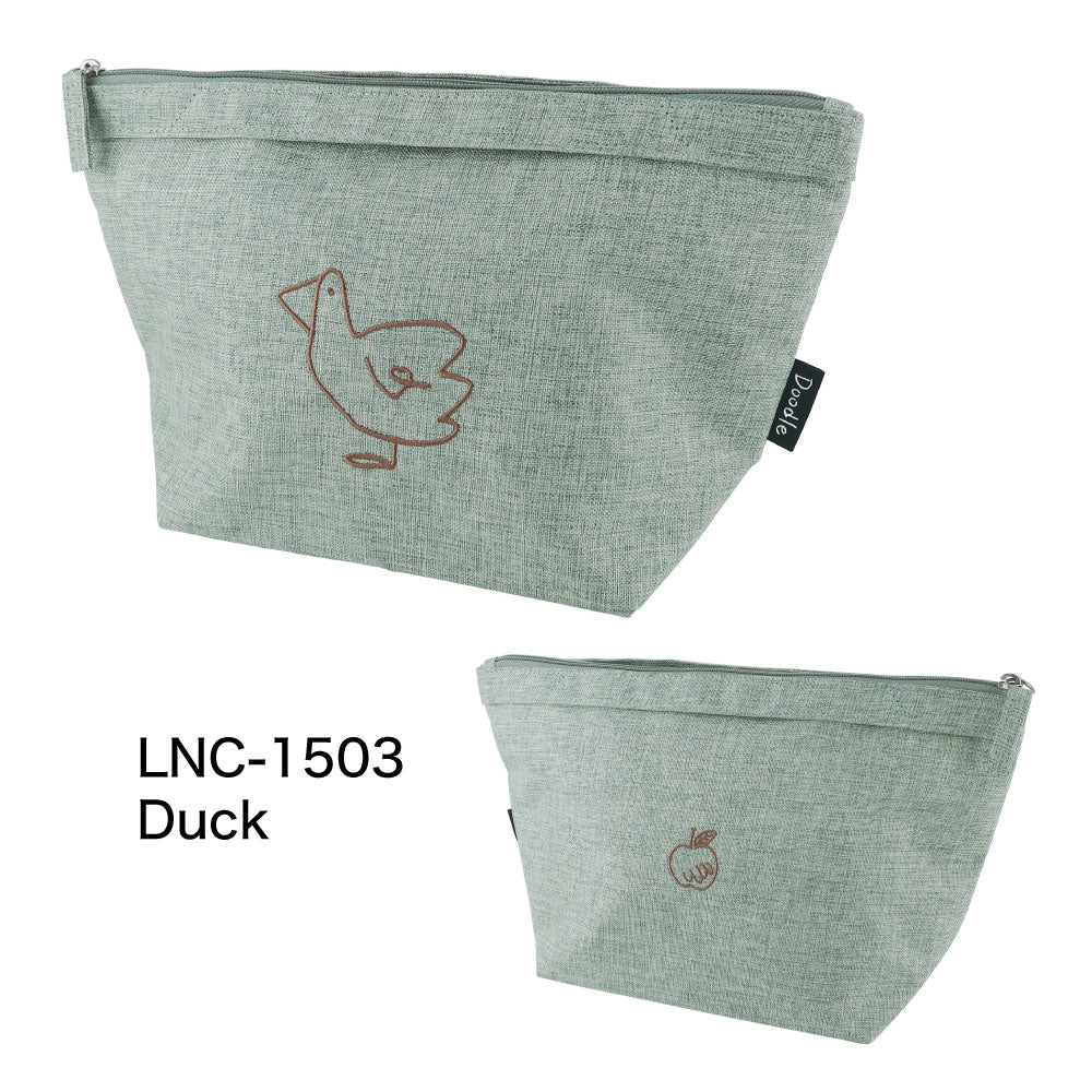 DOODLE 保冷ランチポーチ｜LUNCH COOLER POUCH 保冷 保温 弁当 ランチ シンプル ピクニック 遠足 行楽 パステルカラー 猫 犬 アヒル ゴリラ カラフル 大人 女子 男子 かわいい おしゃれ ドゥードゥル｜Leaflets