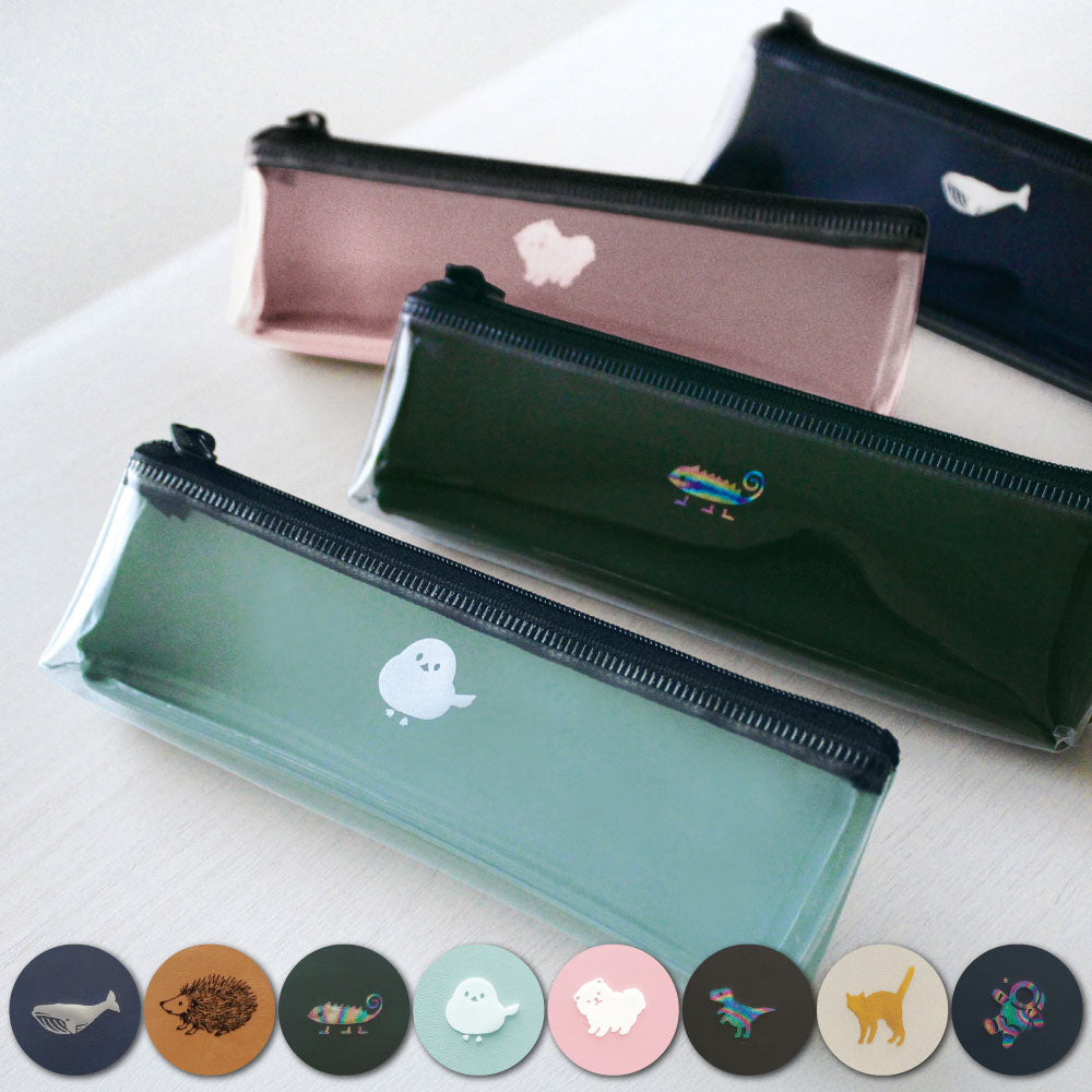 COTOMO コトモ ペンケース｜PEN CASE おしゃれ かわいい シンプル 文房具 小物入れ  入学 仕事 勉強 高校生 クジラ ハリネズミ カメレオン シマエナガ 猫 犬 恐竜 宇宙 収納 カバー 文具 クリア ペン｜MATOKA マトカ