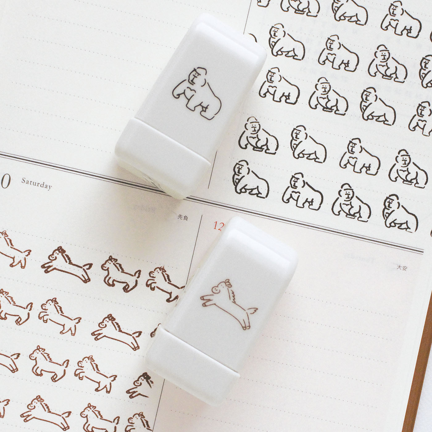 DECO LOOP STAMP デコ ループスタンプ｜おしゃれ かわいい 動物 恐竜 ダイナソー シマエナガ 土偶 エジプシャン メジェド パンダ クジラ ハリネズミ デコレーション ノート 手帳 スタンプ ローラー デコ 犬 猫 ゴリラ 星 馬｜MATOKA マトカ【yp】