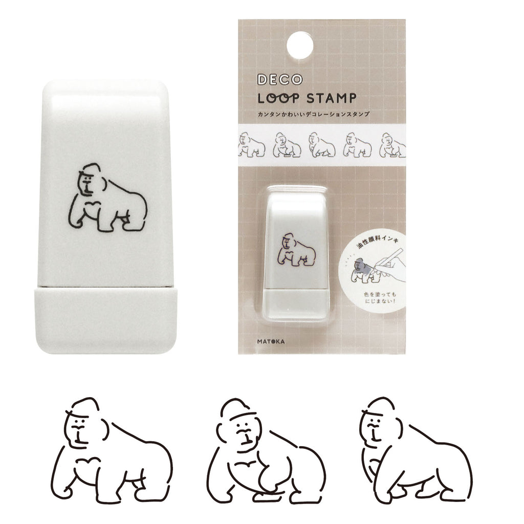 DECO LOOP STAMP デコ ループスタンプ｜おしゃれ かわいい 動物 恐竜 ダイナソー シマエナガ 土偶 エジプシャン メジェド パンダ クジラ ハリネズミ デコレーション ノート 手帳 スタンプ ローラー デコ 犬 猫 ゴリラ 星 馬｜MATOKA マトカ【yp】