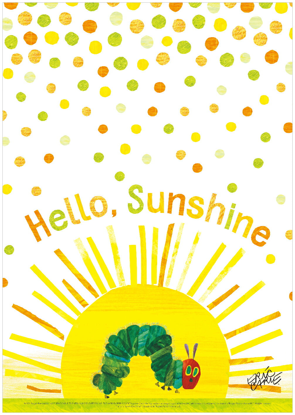 ERIC CARLE：エリック カール・B4サイズ ポスター『Sunshine/ はらぺこあおむし』木製フレームセット｜インテリア 北欧 ナチュラル ブラウン 額装 エリックカール【etc】