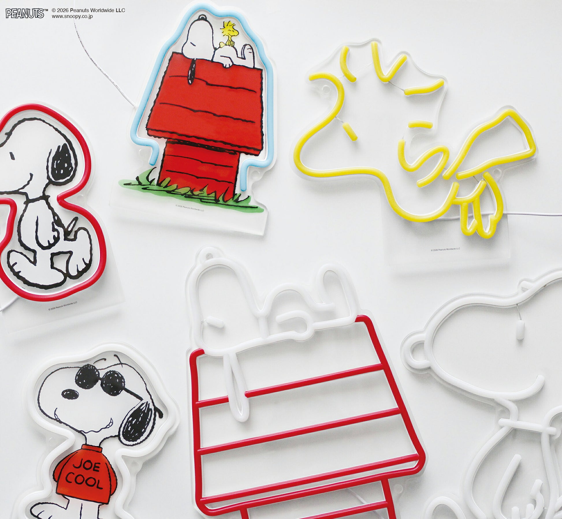 PEANUTS NEON LIGHT（Snoopy Mini） ｜スヌーピー ウッドストック Snoopy Woodstock おしゃれ かわいい ピーナッツ ネオン ライト 照明 インテリア 調整 壁掛け 卓上 2WAY LED USB 調光 パーティー 誕生日 お祝い イルミネーション 室内