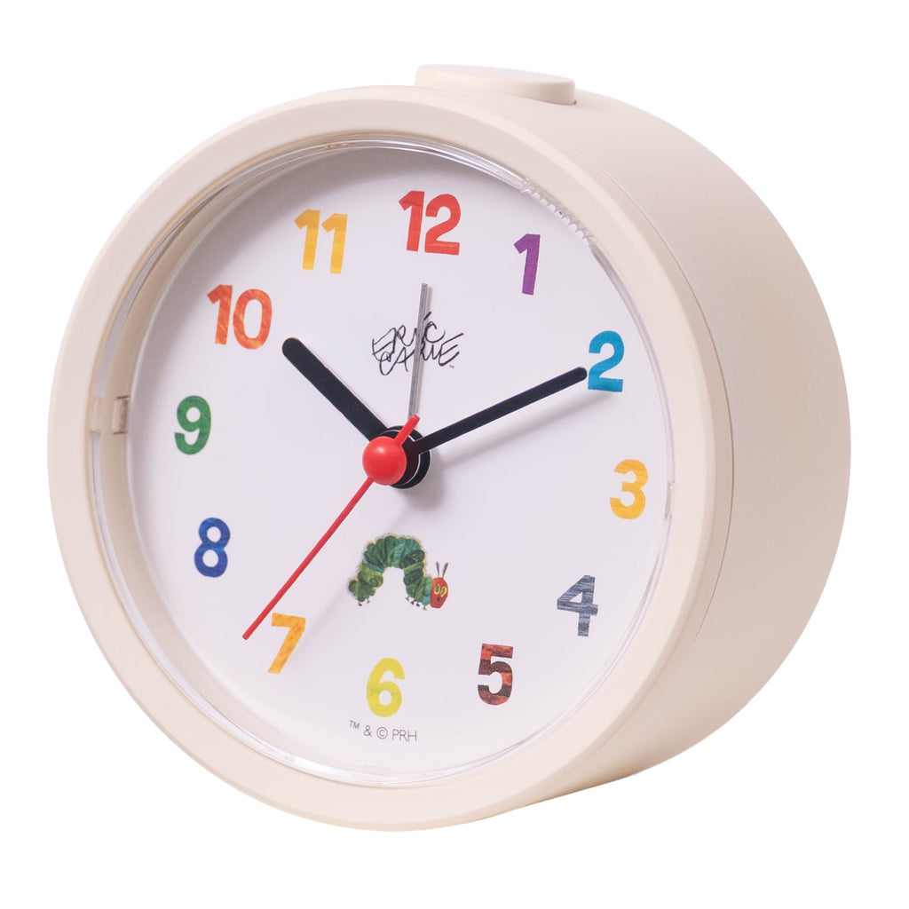 Eric Carle Alarm Clock Small Caterpillar｜エリック・カール アラームクロック スイープムーブメント 置き時計 インテリア 目覚まし時計 時計 アラーム はらぺこあおむし 絵本 子供 デザイン アート イラスト