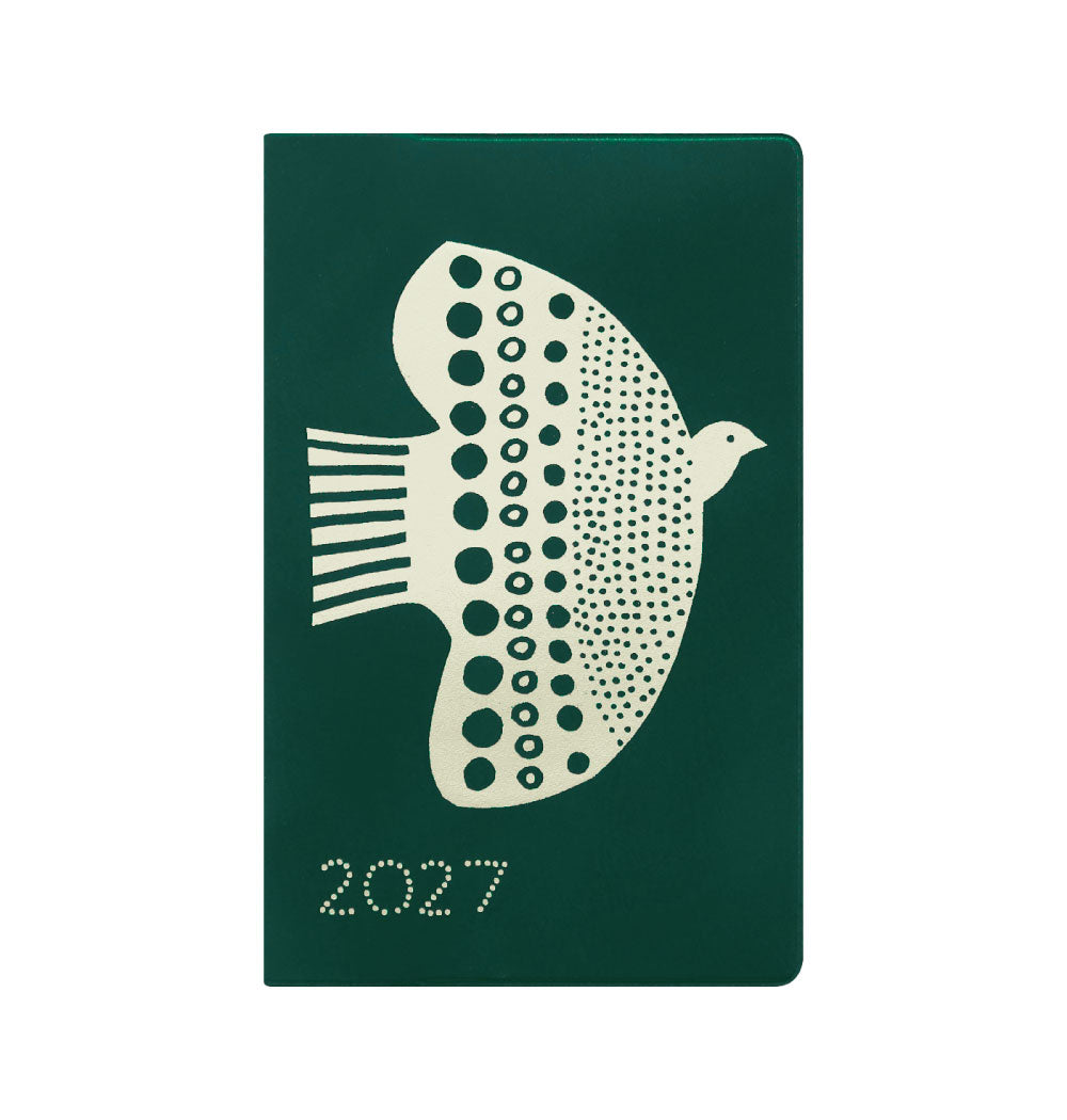 手帳 2027 マトカ 2027年（2026年10月始まり）ダイアリー スケジュール帳｜新書判 コンパクトマンスリー（月間ブロック）『鳥とお花｜Bird & Flower（堀口尚子）』