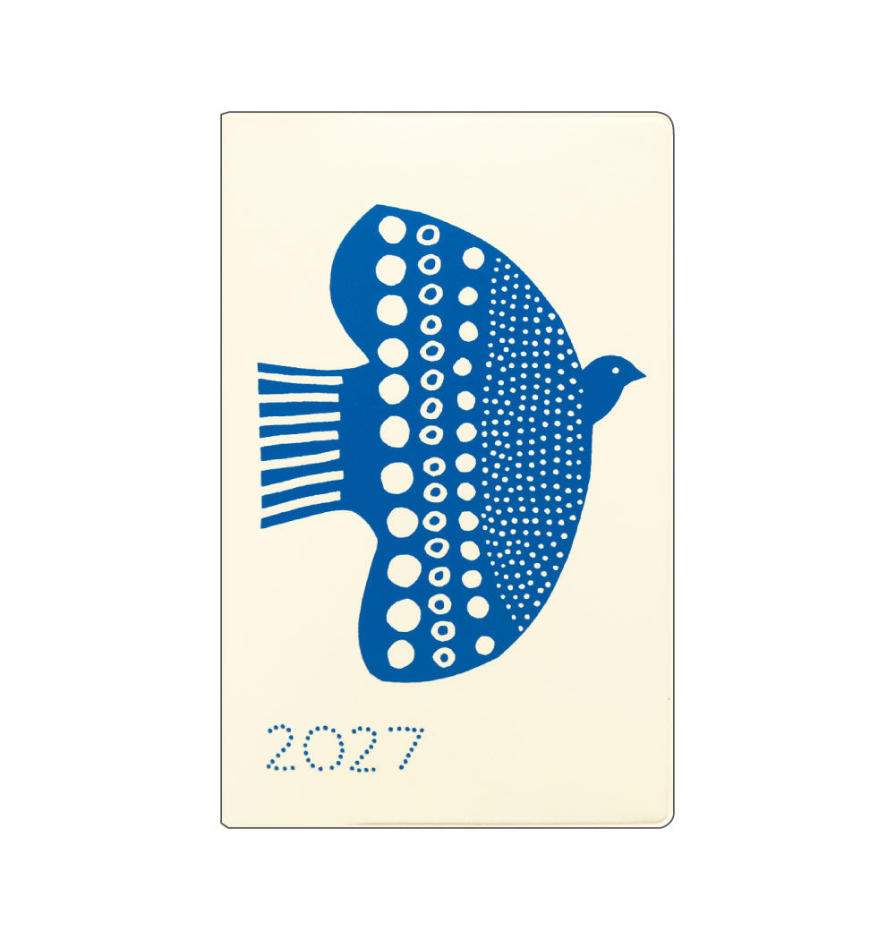 手帳 2027 マトカ 2027年（2026年10月始まり）ダイアリー スケジュール帳｜新書判 コンパクトマンスリー（月間ブロック）『鳥とお花｜Bird & Flower（堀口尚子）』