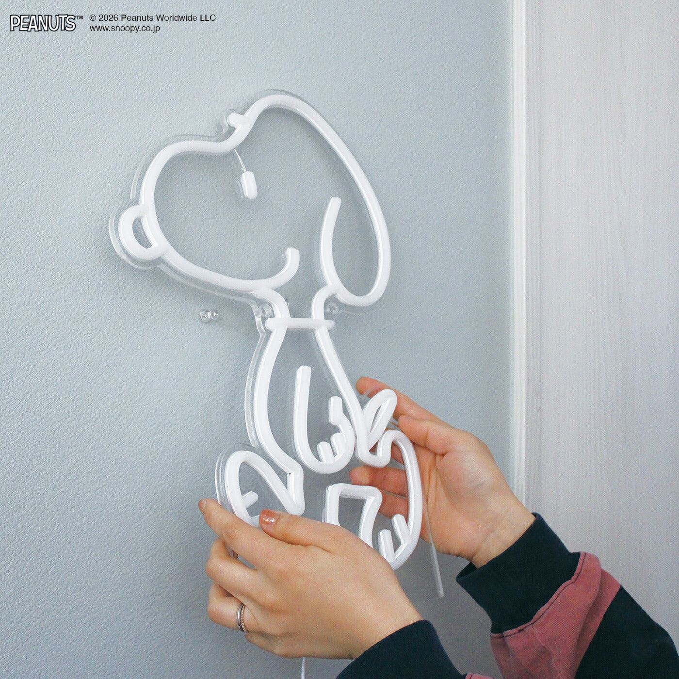 PEANUTS NEON LIGHT（Snoopy）｜スヌーピー ウッドストック Snoopy Woodstock おしゃれ かわいい ピーナッツ ネオン ライト 照明 インテリア 調整 壁掛け 卓上 2WAY LED USB 調光 パーティー 誕生日 お祝い イルミネーション 室内