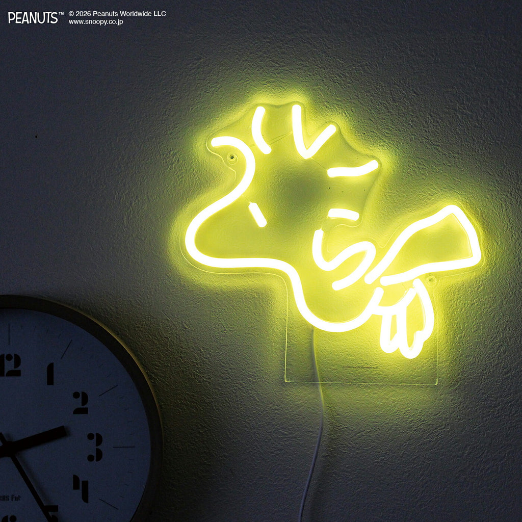 PEANUTS NEON LIGHT（Woodstock）｜ウッドストック スヌーピー Snoopy Woodstock おしゃれ かわいい ピーナッツ ネオン ライト 照明 インテリア 調整 壁掛け 卓上 2WAY LED USB 調光 パーティー 誕生日 お祝い イルミネーション 室内