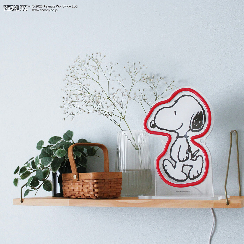 PEANUTS NEON LIGHT（Snoopy Mini） ｜スヌーピー ウッドストック Snoopy Woodstock おしゃれ かわいい ピーナッツ ネオン ライト 照明 インテリア 調整 壁掛け 卓上 2WAY LED USB 調光 パーティー 誕生日 お祝い イルミネーション 室内