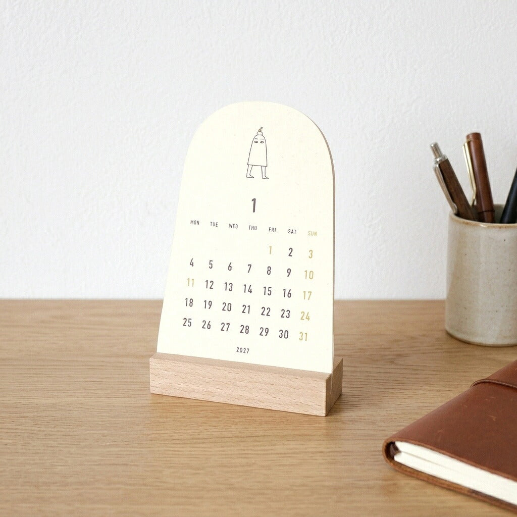 MATOKA マトカ 2027年 卓上カレンダー 木製スタンドタイプ（月曜始まり）『PAPYRUS｜パピルス』