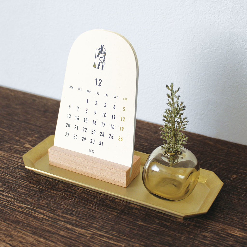MATOKA マトカ 2027年 卓上カレンダー 木製スタンドタイプ（月曜始まり）『PAPYRUS｜パピルス』