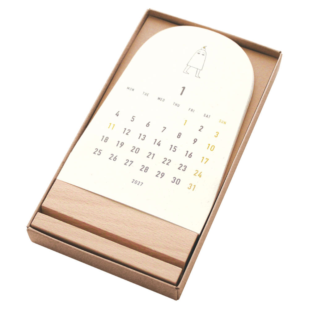 MATOKA マトカ 2027年 卓上カレンダー 木製スタンドタイプ（月曜始まり）『PAPYRUS｜パピルス』