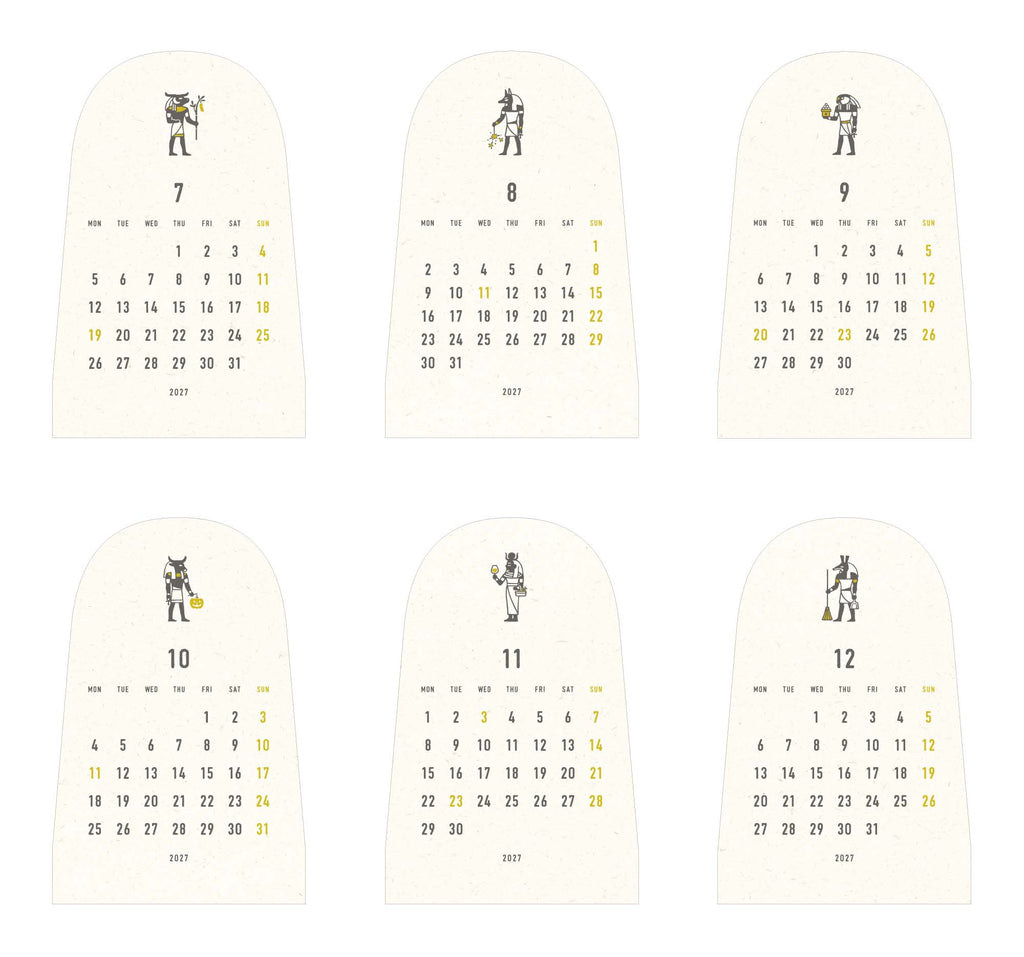 MATOKA マトカ 2027年 卓上カレンダー 木製スタンドタイプ（月曜始まり）『PAPYRUS｜パピルス』