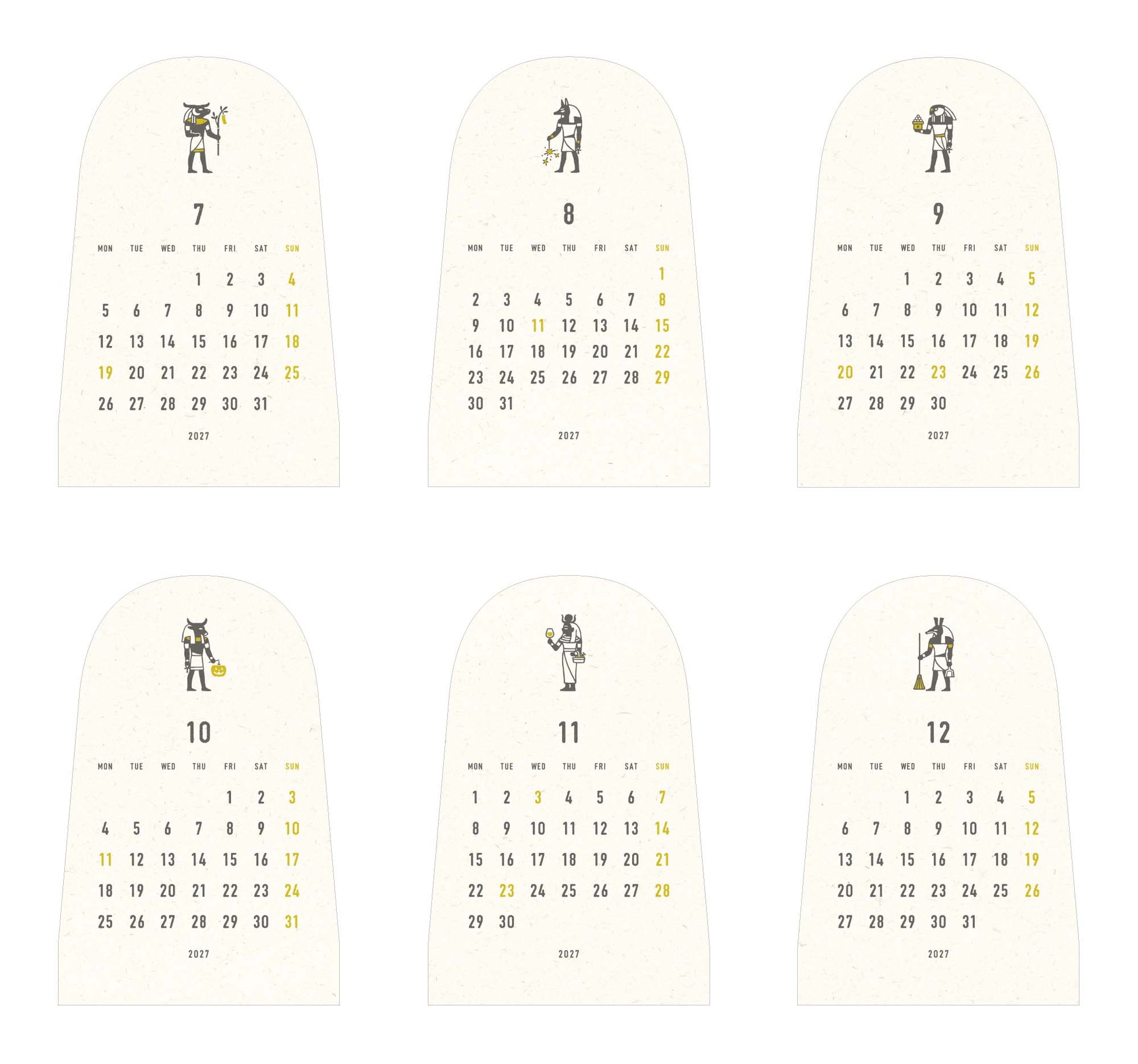 MATOKA マトカ 2027年 卓上カレンダー 木製スタンドタイプ（月曜始まり）『PAPYRUS｜パピルス』