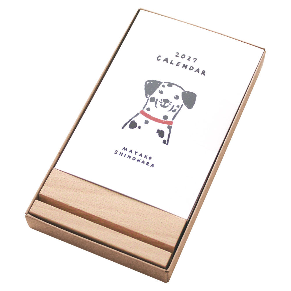 MATOKA マトカ 2027年 卓上カレンダー 木製スタンドタイプ（月曜始まり）『DOGGY｜ドギー』