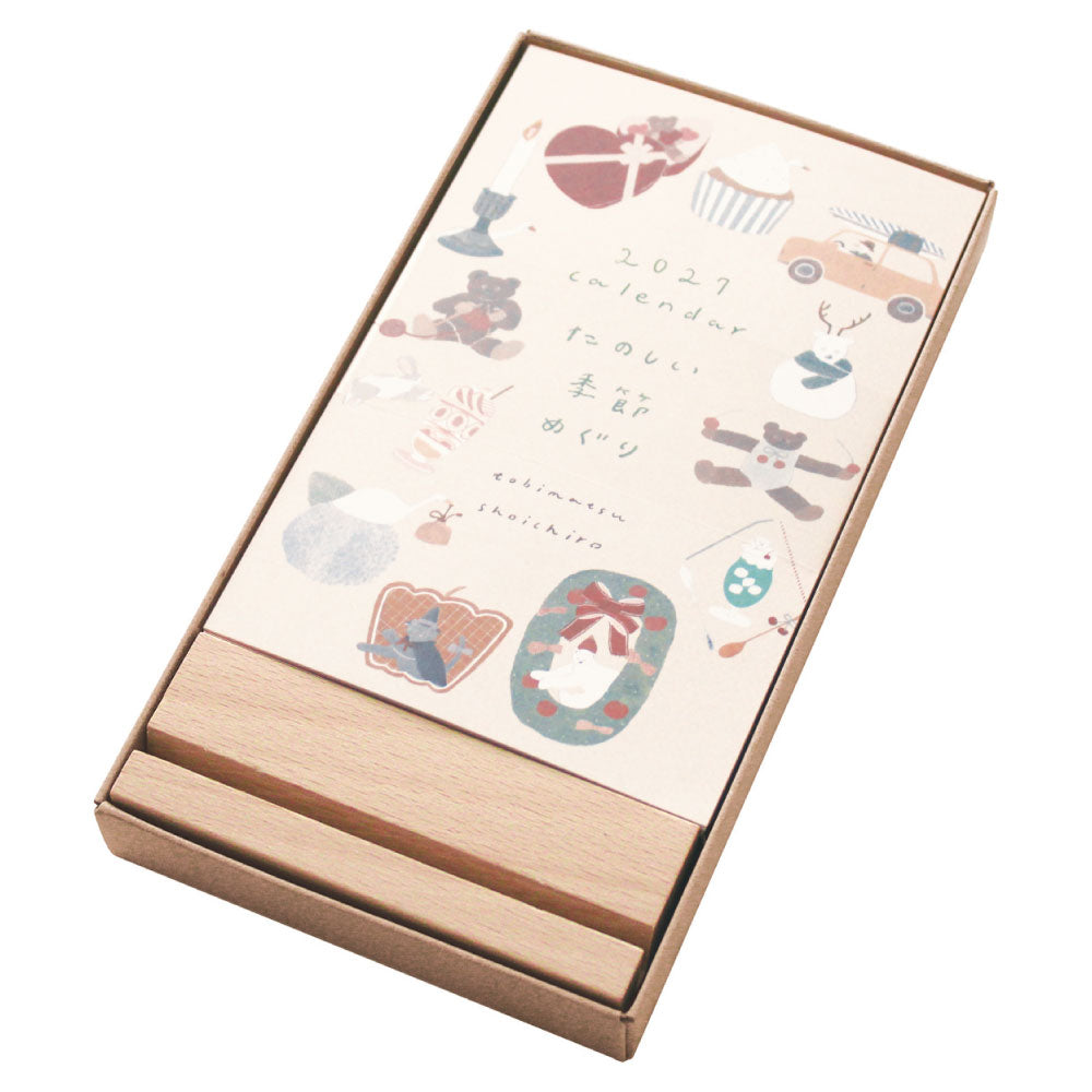 MATOKA マトカ 2027年 卓上カレンダー 木製スタンドタイプ（月曜始まり）『SEASON｜たのしい季節めぐり』