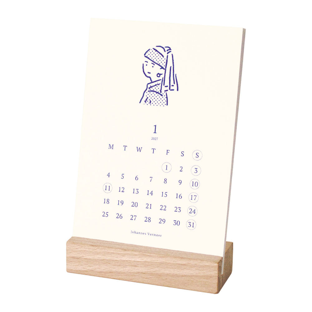 MATOKA マトカ 2027年 卓上カレンダー 木製スタンドタイプ（月曜始まり）『MASTERPIECE｜マスターピース』
