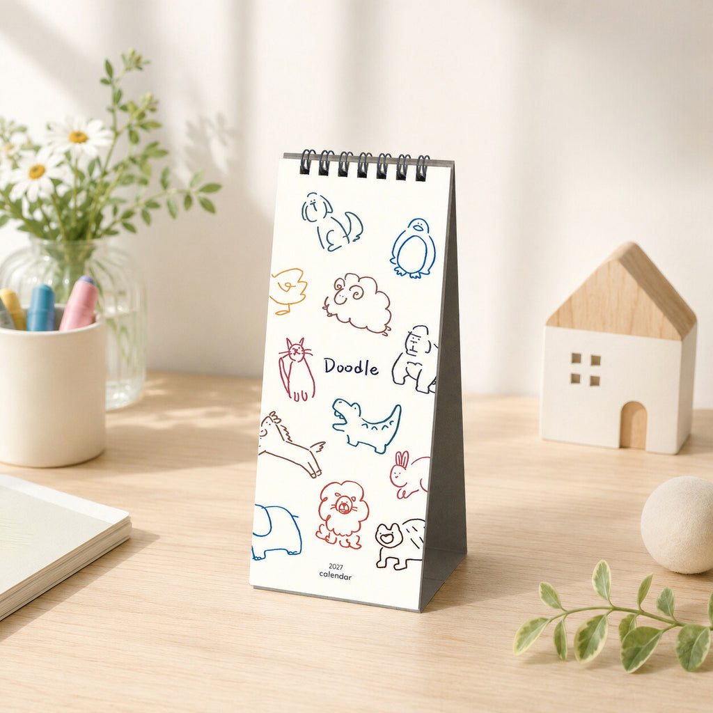 MATOKA マトカ 2027年 卓上カレンダー リングタイプ（月曜始まり）『DOODLE｜ドゥードゥル』