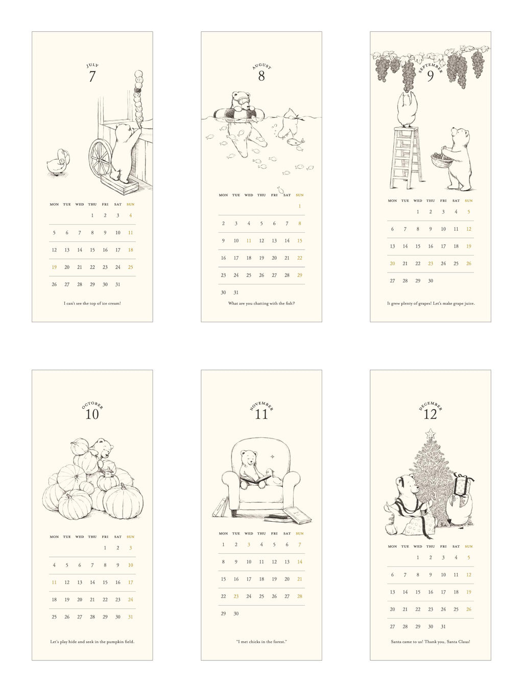MATOKA マトカ 2027年 卓上カレンダー リングタイプ（月曜始まり）『DUCK AND BEAR｜アヒルとクマ』