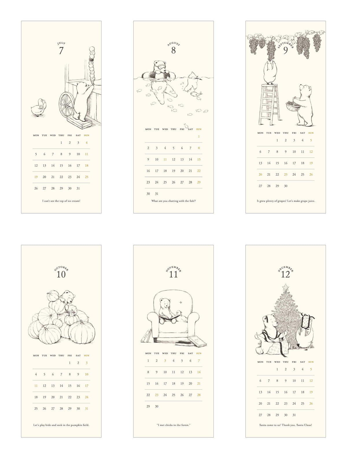 MATOKA マトカ 2027年 卓上カレンダー リングタイプ（月曜始まり）『DUCK AND BEAR｜アヒルとクマ』