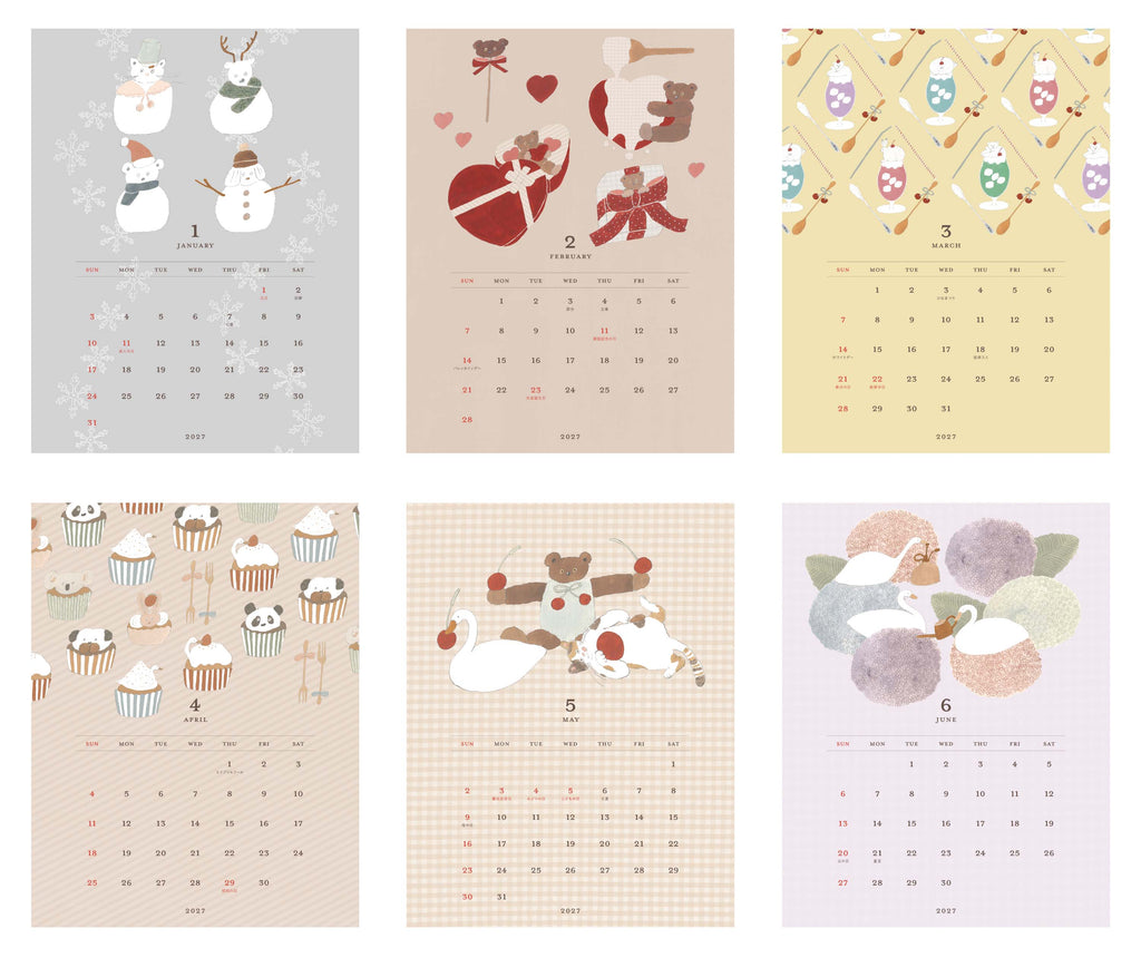 MATOKA マトカ 2027年 壁掛けカレンダー タンザックタイプ（日曜始まり）『SEASON｜たのしい季節めぐり（トビマツショウイチロウ）』