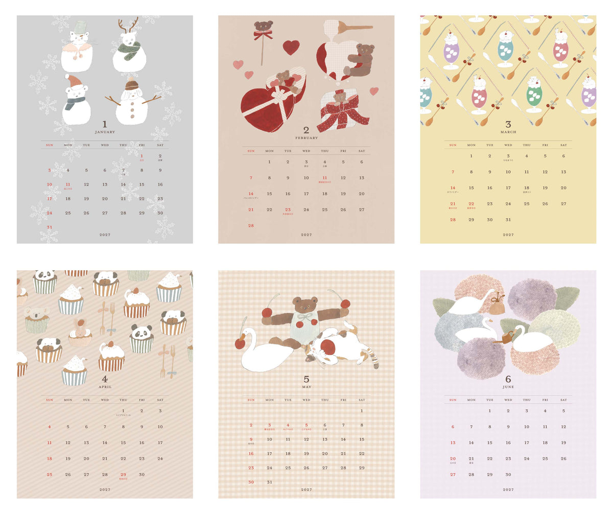 MATOKA マトカ 2027年 壁掛けカレンダー タンザックタイプ（日曜始まり）『SEASON｜たのしい季節めぐり（トビマツショウイチロウ）』