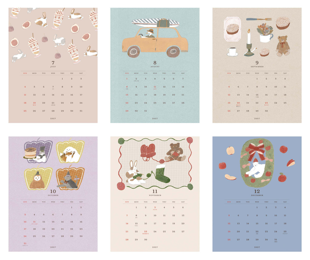 MATOKA マトカ 2027年 壁掛けカレンダー タンザックタイプ（日曜始まり）『SEASON｜たのしい季節めぐり（トビマツショウイチロウ）』