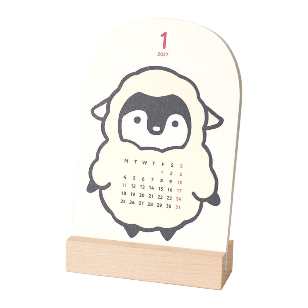 MATOKA マトカ 2027年 卓上カレンダー 木製スタンドタイプ（月曜始まり）『KIGURUMI｜着ぐるみ』
