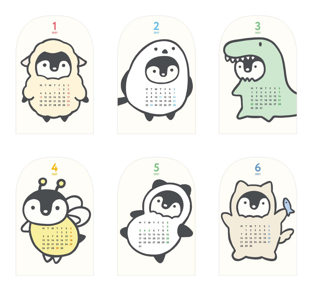 MATOKA マトカ 2027年 卓上カレンダー 木製スタンドタイプ（月曜始まり）『KIGURUMI｜着ぐるみ』
