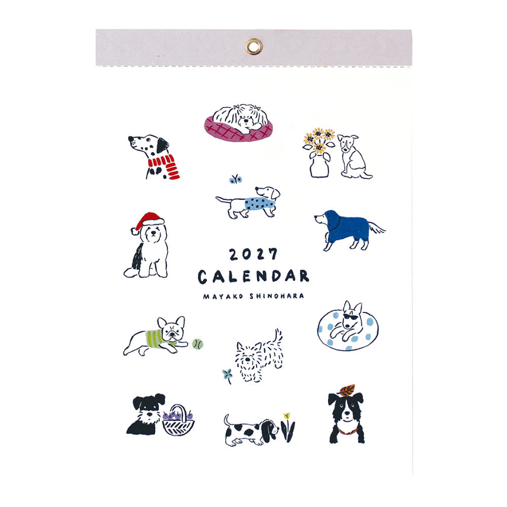 MATOKA マトカ 2027年 壁掛けカレンダー タンザックタイプ（日曜始まり）『DOGGY｜ドギー（篠原まやこ）』
