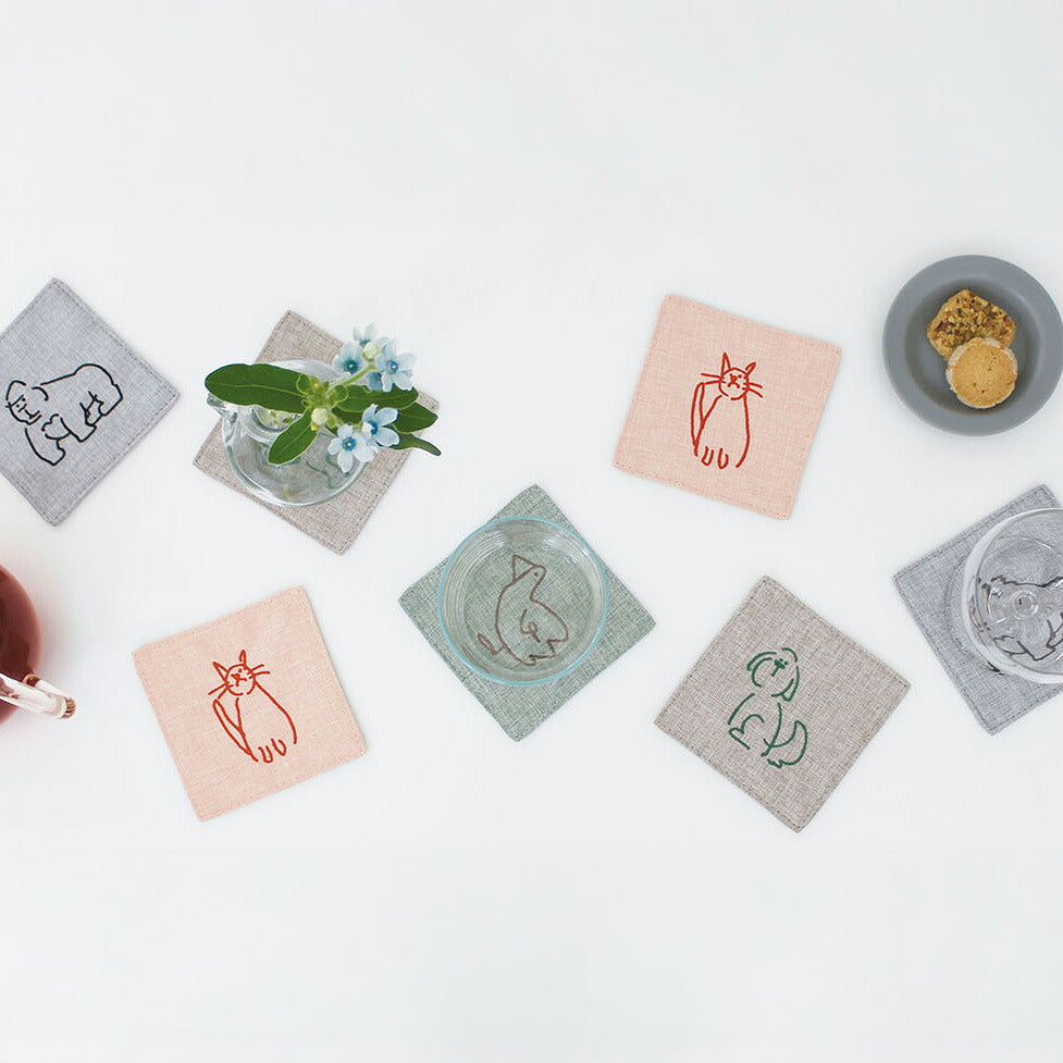 DOODLE ドゥードゥル 刺繍コースター