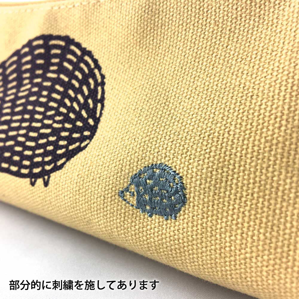 キャンバス ペンケース（ハリネズミ）｜おしゃれ かわいい 高校生 中学生 入学 シンプル 大容量｜MATOKA マトカ