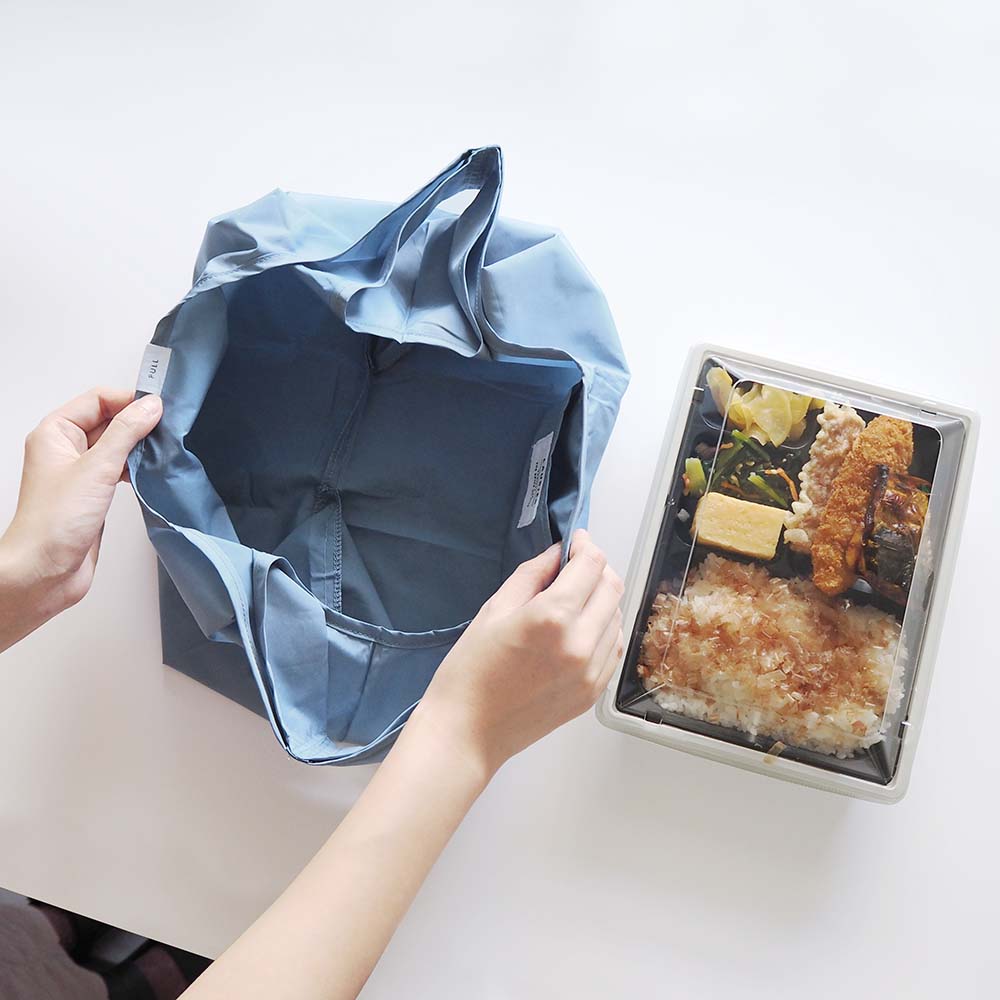LAURIER ローリエ エコバッグ BENTO｜コンパクト シンプル お弁当 ピクニック コンビニバッグ レジ袋 マチ広 折りたたみ くすみカラー｜LEAFLETS リーフレッツ