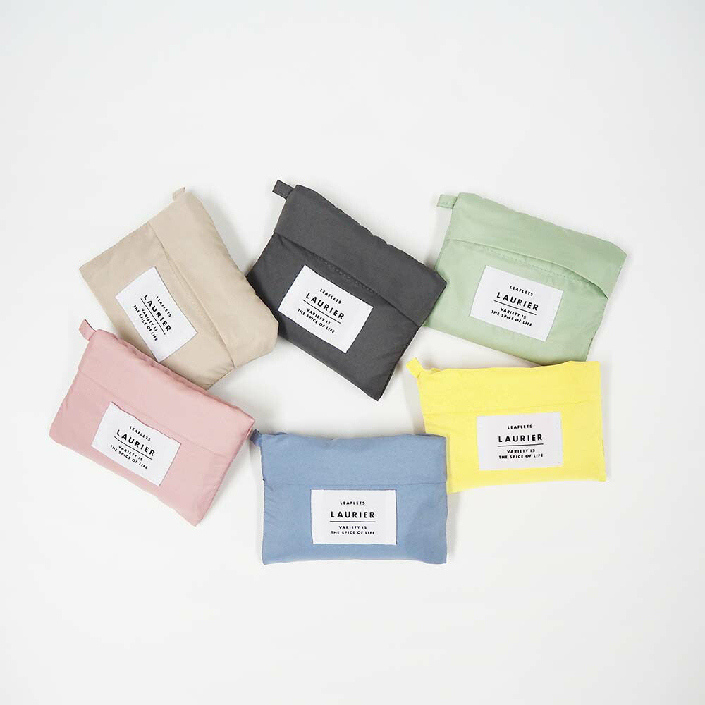 LAURIER ローリエ エコバッグ BENTO｜コンパクト シンプル お弁当 ピクニック コンビニバッグ レジ袋 マチ広 折りたたみ くすみカラー｜LEAFLETS リーフレッツ