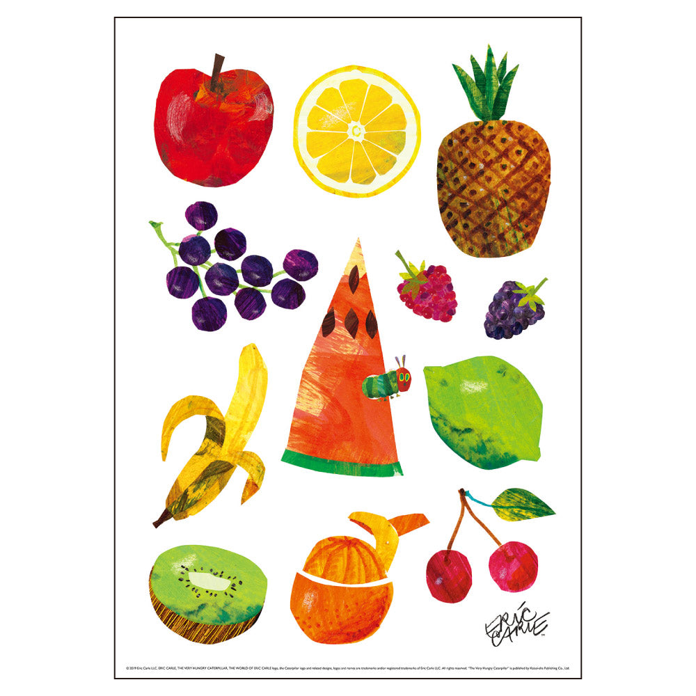 ERIC CARLE エリック・カール B4サイズ・ポスター『Caterpillar With Fruits / はらぺこあおむし』｜インテリア