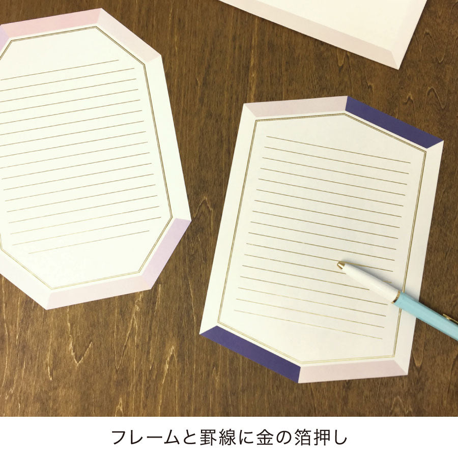 Bijou ビジュー レターセット｜定形内 封筒-3枚 便箋-6枚 手紙 ギフト お祝い 誕生日 おしゃれ かわいい シンプル｜MATOKA マトカ