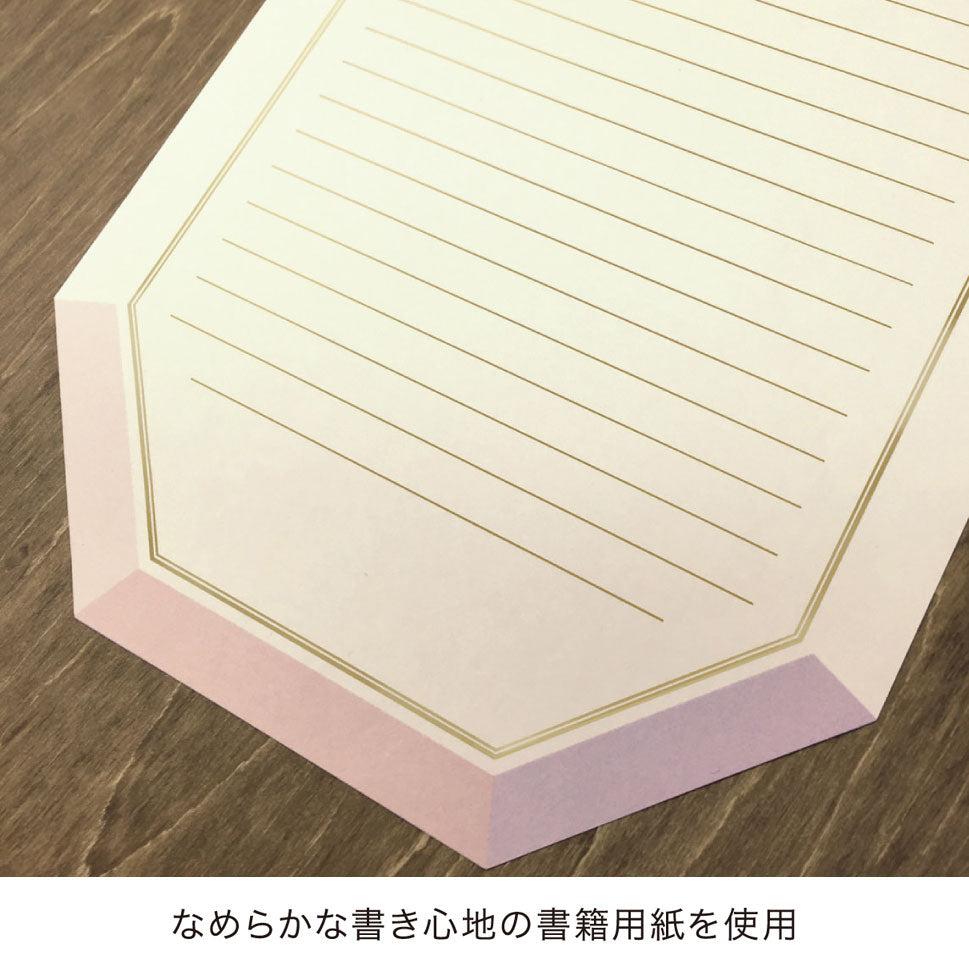 Bijou ビジュー レターセット｜定形内 封筒-3枚 便箋-6枚 手紙 ギフト お祝い 誕生日 おしゃれ かわいい シンプル｜MATOKA マトカ