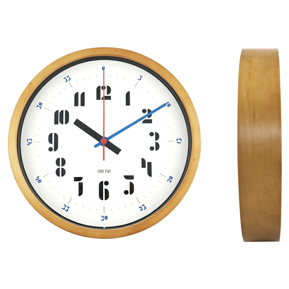 BAUHAUS バウハウス『Joschmi』復刻フォント・ウォールクロック / 壁掛け時計（ブルー）｜インテリア